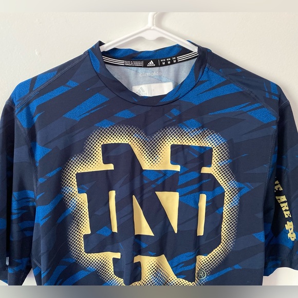 Mens Adidas Notre Dame Climalite Tee - Picture 3 of 5